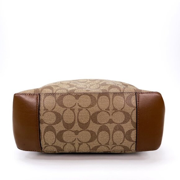COACH Signature C Coated Canvas Brown Tote Shoulder Bag - J1723-F58294 - Picture 10 of 16